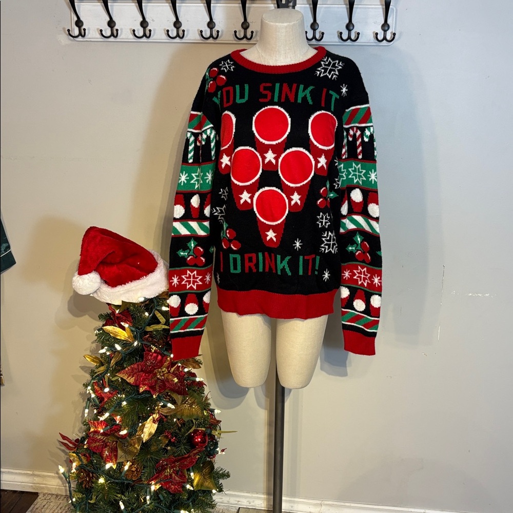 Beer pong sweater size XL